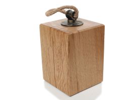 European Oak Air-Dried Door Stop With Rope Pull Handle
