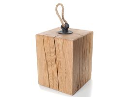 European Oak Air-Dried Door Stop With Rope Pull Handle