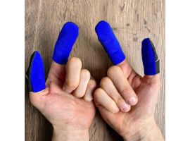 Leather Thimbles - Finger Protection for Crafts & Tools Mens - Blue Colour (3pk)