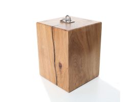 European Oak Air-Dried Door Stop With Ring Pull Handle