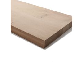 European Oak Floating Shelf With Brackets - Square Edged