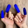 Leather Thimbles - Finger Protection for Crafts & Tools Mens - Blue Colour (3pk)