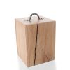 European Oak Air-Dried Door Stop With Pewter Pull Handle