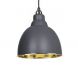 From The Anvil Dark Grey & Smooth Brass Brindley Pendant