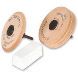 Flexcut Deluxe Powerstrop Leather Honing Wheels and Compound