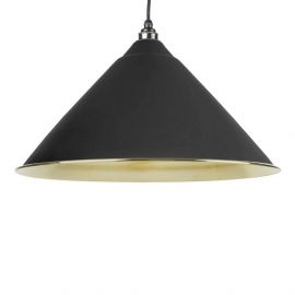 From The Anvil Black & Smooth Brass Hockley Pendant