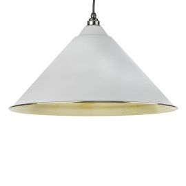 From The Anvil Light Grey & Smooth Brass Hockley Pendant