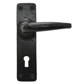 From the Anvil Black Smooth Lever Lock Handle Set