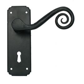 From the Anvil Black Unsprung Monkeytail Lever Lock Handle Set