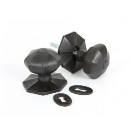 From The Anvil Large Octagonal Mortice Rim Knob Set - Beeswax