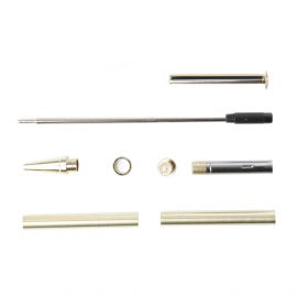 Black Stripe 7mm Pen Kit Gold (5 Pack)