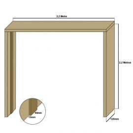 Oak double door casing, 20mm thickness, loose stops