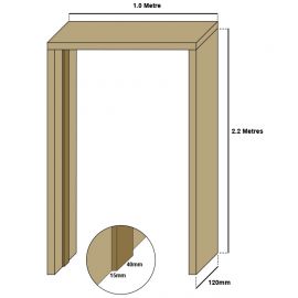Oak single door casing, 20mm thickness, loose stops