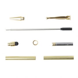 Mech Ball End Clip Stylus 7mm Pen Kit Gold (5 Pack)