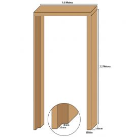 Tulipwood single door casing, 30mm thickness, rebated 35mm