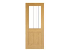 Deanta Ely Prefinished Oak 2 Panel Glazed Door