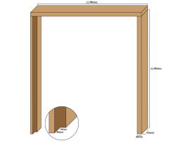 Oak double door casing, 30mm thickness, rebated 44mm