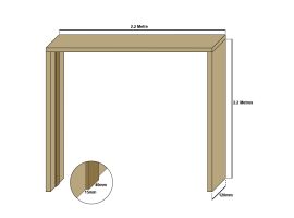 Oak double door casing, 20mm thickness, loose stops