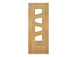 Deanta Seville Prefinished Oak Glazed 4L Slanted Door
