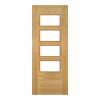 Deanta Seville Prefinished Oak Glazed 4L Square Door