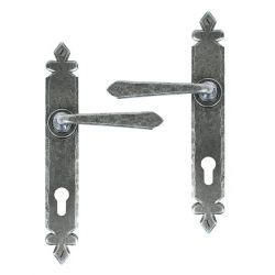 From The Anvil Cromwell Lever Espag. Lock Set - Pewter Patina