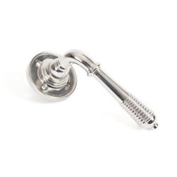 From The Anvil Polished Nickel Reeded Lever on Rose Set