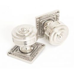 From The Anvil Tewkesbury Square Mortice Knob Set - Polished Nickel