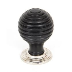 From The Anvil Ebony & Polished Nickel Beehive Cabinet Knob - Small