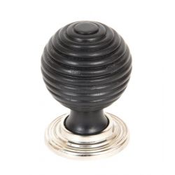 From The Anvil Ebony & Polished Nickel Beehive Cabinet Knob - Large