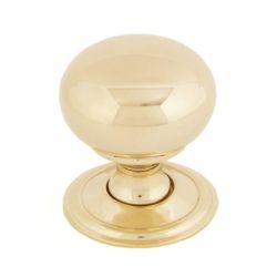 From The Anvil Polished Brass Mushroom Cabinet Knob - Small