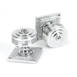 From The Anvil Polished Chrome Tewkesbury Square Mortice Knob Set