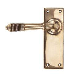 From The Anvil Polished Bronze Reeded Lever Latch Set