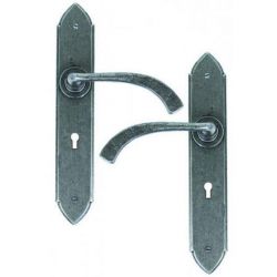 From The Anvil Pewter Patina Gothic Curved Sprung Lever Lock Set