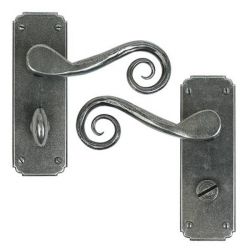 From The Anvil Pewter Unsprung Monkeytail Lever Bathroom Set