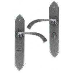 From The Anvil Pewter Gothic Curved Sprung Lever Bathroom Set