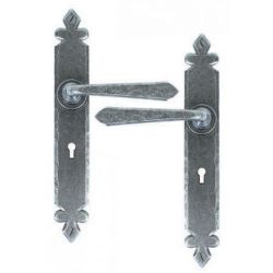 From The Anvil Pewter Patina Cromwell Sprung Lever Lock Handle Set