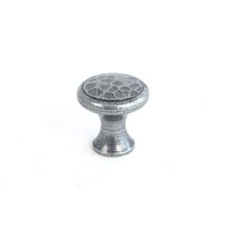 From The Anvil Pewter Beaten Cupboard Knob - Small