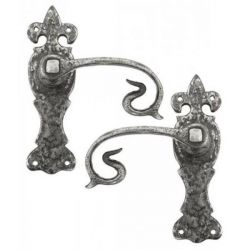 From The Anvil Natural Textured Curly Lever Latch Set
