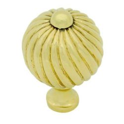 From The Anvil Polished Brass Medium Spiral Cabinet Knob