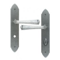 From The Anvil Pewter Patina Gothic Unsprung Bathroom Lever Handle Set