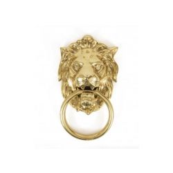 From The Anvil Lion's Head Door Knocker - Polished Brass