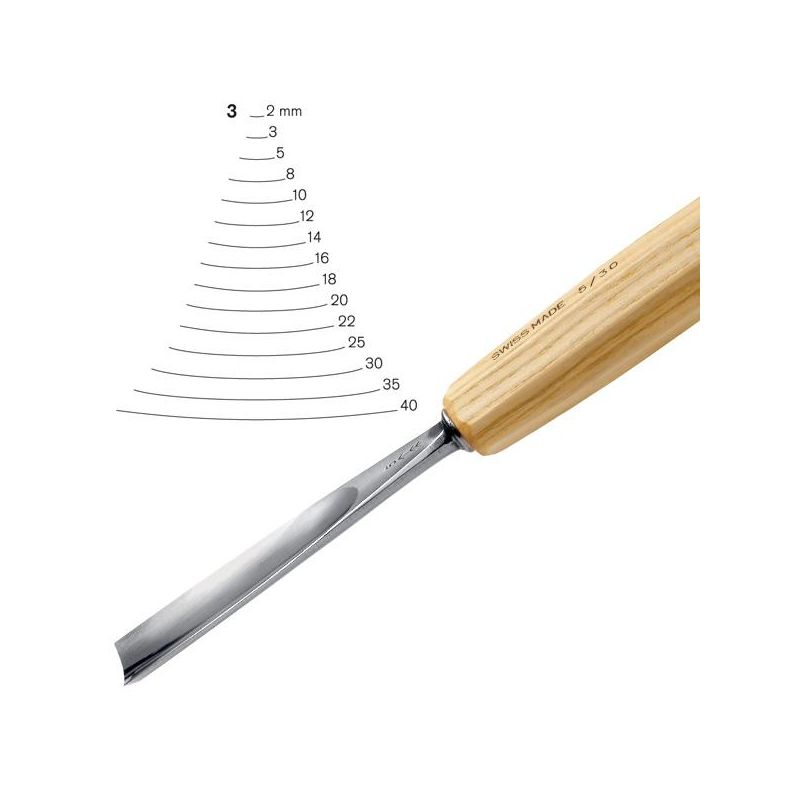 thumbnail image 2 of Pfeil Straight Sweep 8 Sculptor‘s Gouge Swiss Made Woodworking Chisel 2 of 5